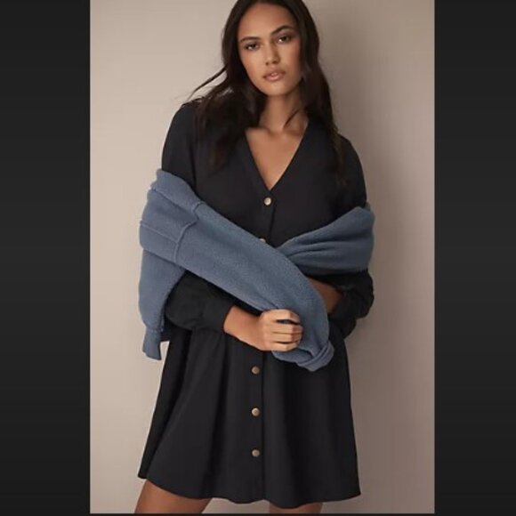 NWT Anthropologie Sundays Clifton Mini Dress Navy Medium - Picture 1 of 15